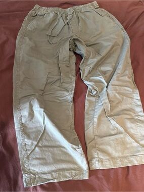 GAP Drawstring Barrel Leg Pants in Light Green